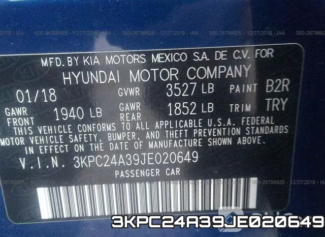 3KPC24A39JE020649 фото 10