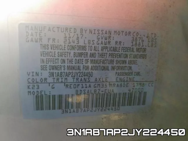 3N1AB7AP2JY224450 фото 2