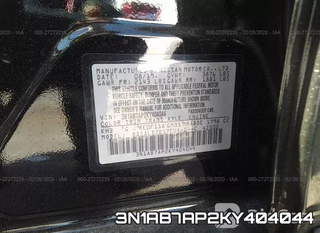 3N1AB7AP2KY404044 фото 10