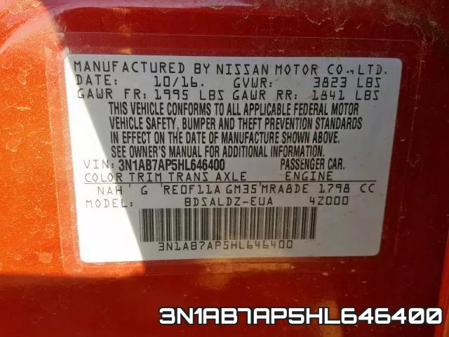 3N1AB7AP5HL646400 фото 2