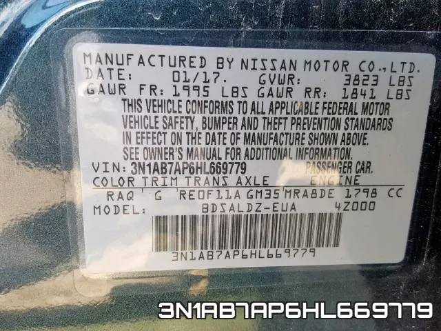 3N1AB7AP6HL669779 фото 2