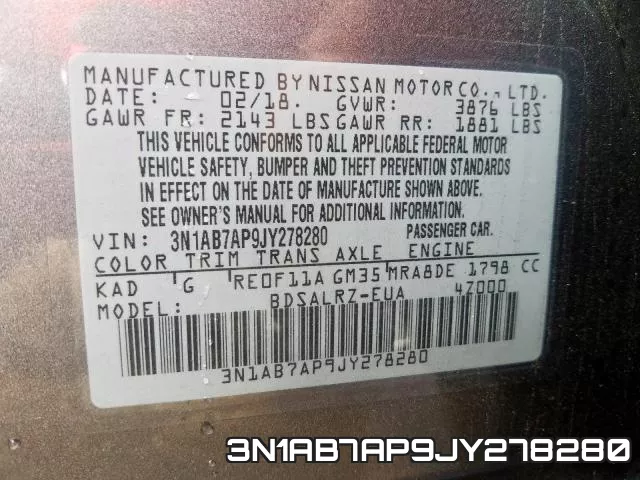 3N1AB7AP9JY278280 фото 2