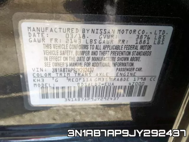 3N1AB7AP9JY292437 фото 2