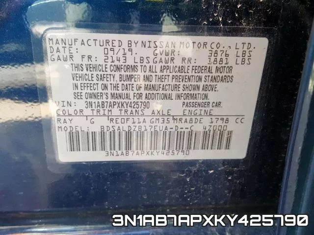 3N1AB7APXKY425790 фото 2