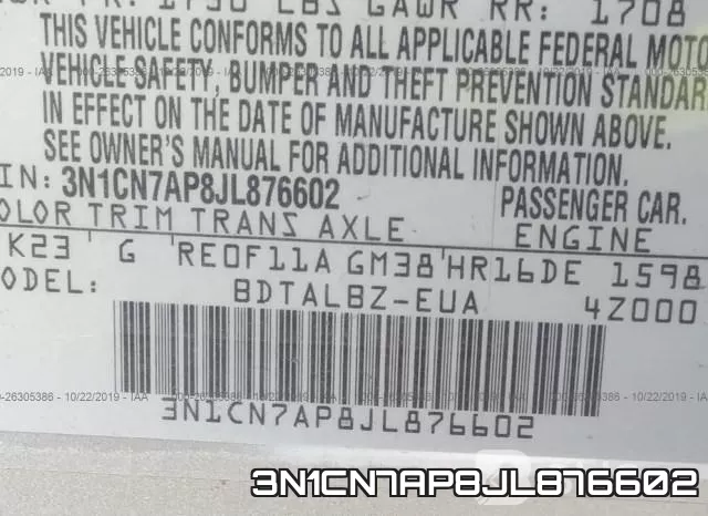 3N1CN7AP8JL876602 фото 10