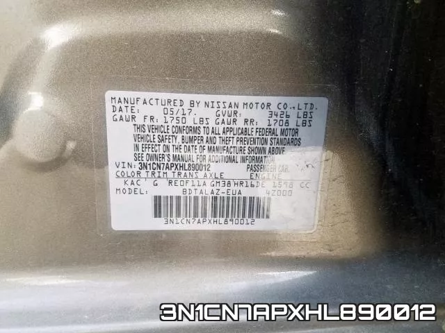 3N1CN7APXHL890012 фото 2