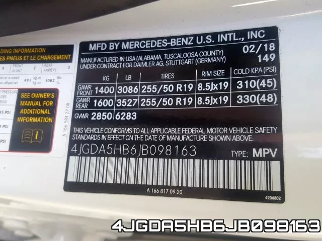 4JGDA5HB6JB098163 фото 2