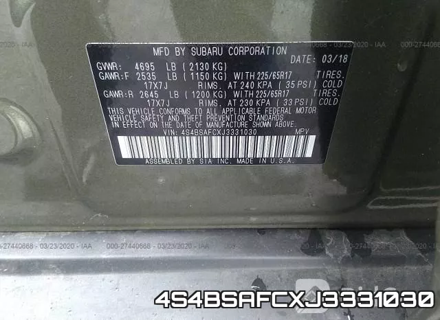4S4BSAFCXJ3331030 фото 10