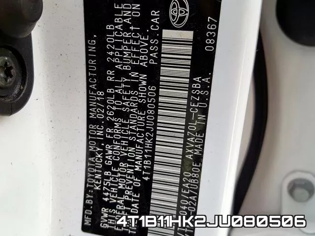 4T1B11HK2JU080506 фото 2
