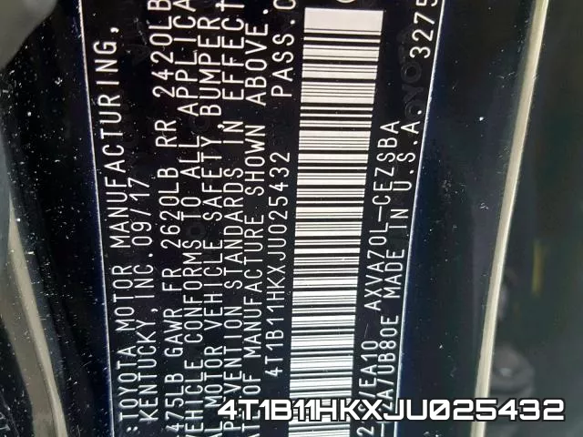 4T1B11HKXJU025432 фото 2
