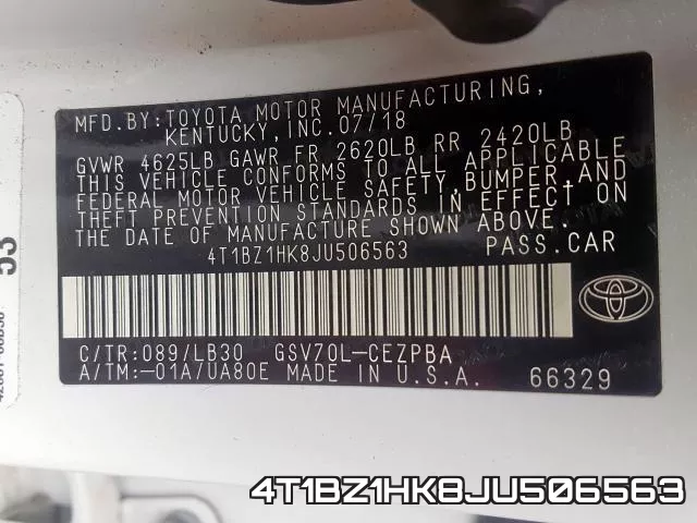 4T1BZ1HK8JU506563 фото 2