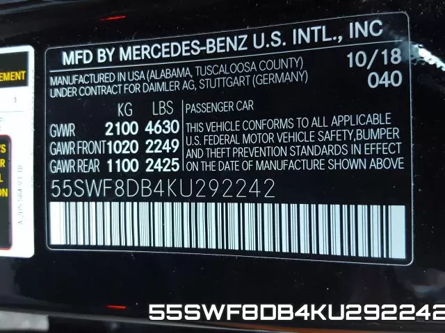 55SWF8DB4KU292242 фото 2