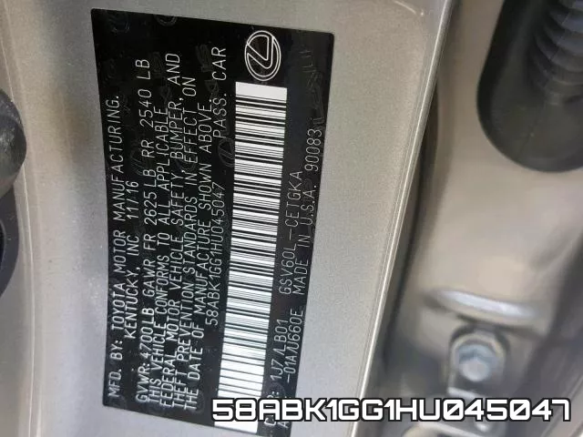 58ABK1GG1HU045047 фото 2