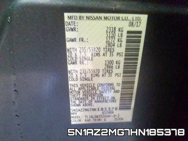 5N1AZ2MG7HN185378 фото 2