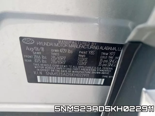 5NMS23AD5KH022911 фото 2