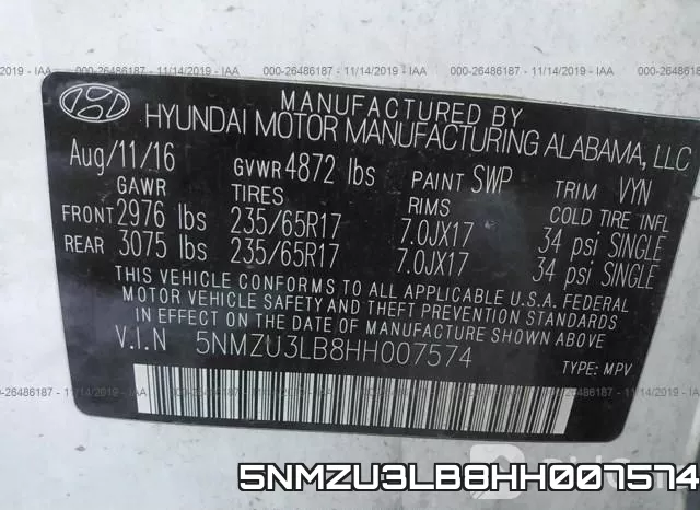 5NMZU3LB8HH007574 фото 10