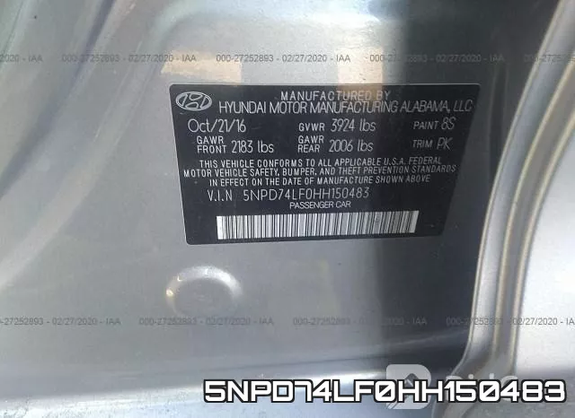 5NPD74LF0HH150483 фото 10