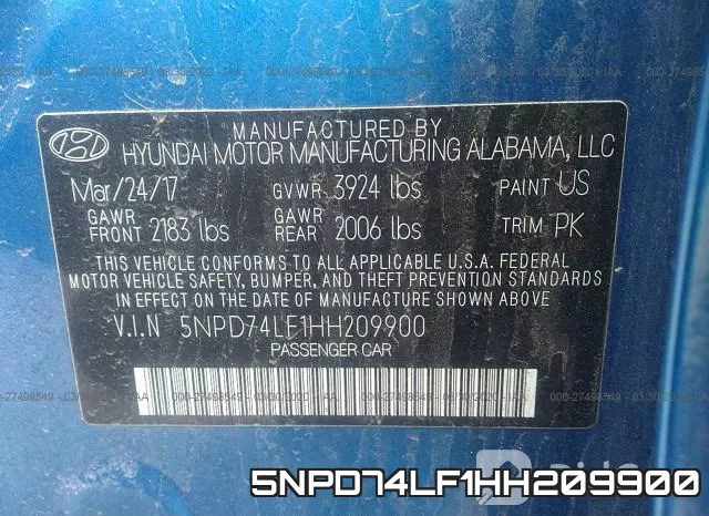 5NPD74LF1HH209900 фото 10
