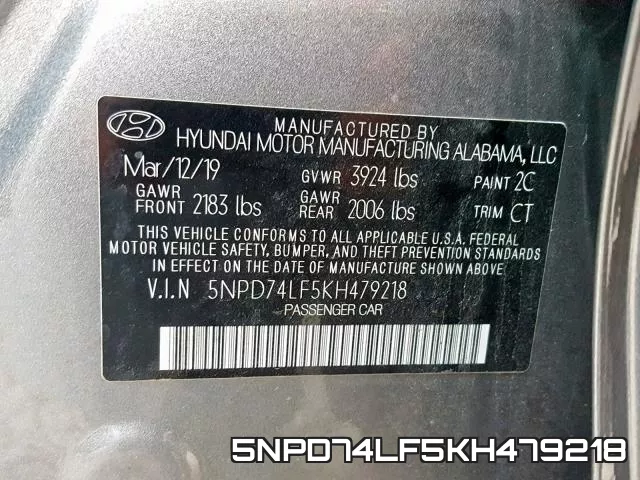 5NPD74LF5KH479218 фото 2