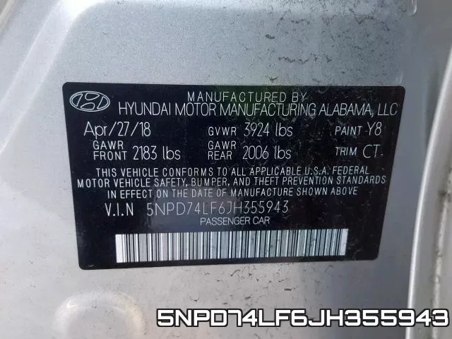 5NPD74LF6JH355943 фото 2