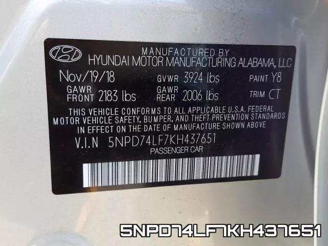 5NPD74LF7KH437651 фото 2