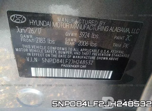 5NPD84LF2JH248532 фото 10
