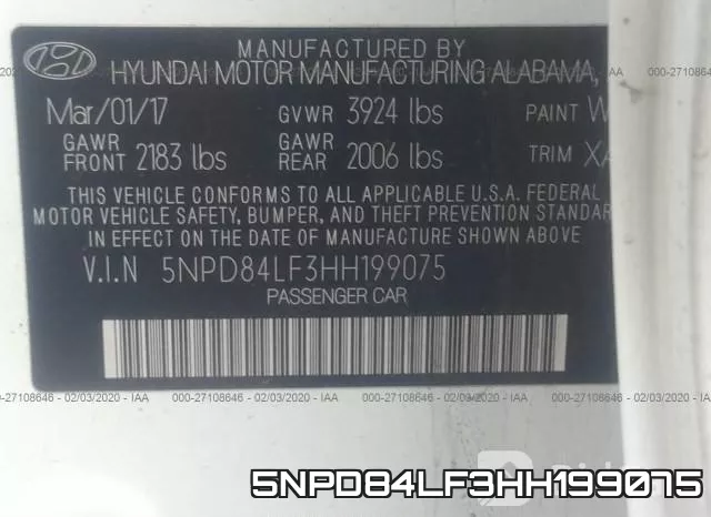 5NPD84LF3HH199075 фото 10