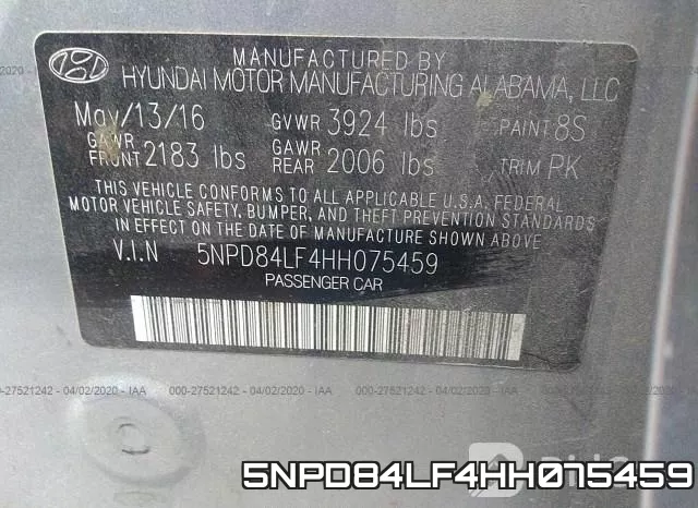 5NPD84LF4HH075459 фото 10