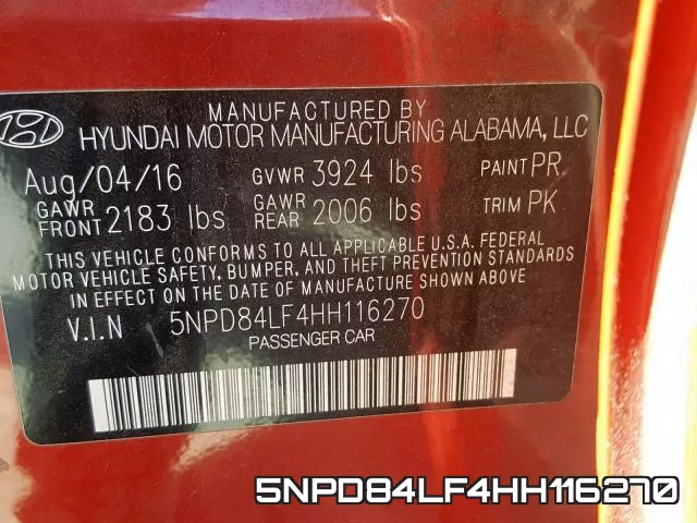 5NPD84LF4HH116270 фото 2