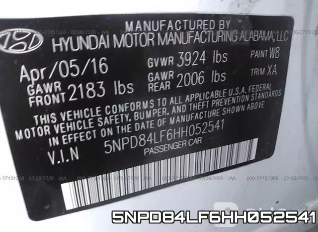 5NPD84LF6HH052541 фото 10