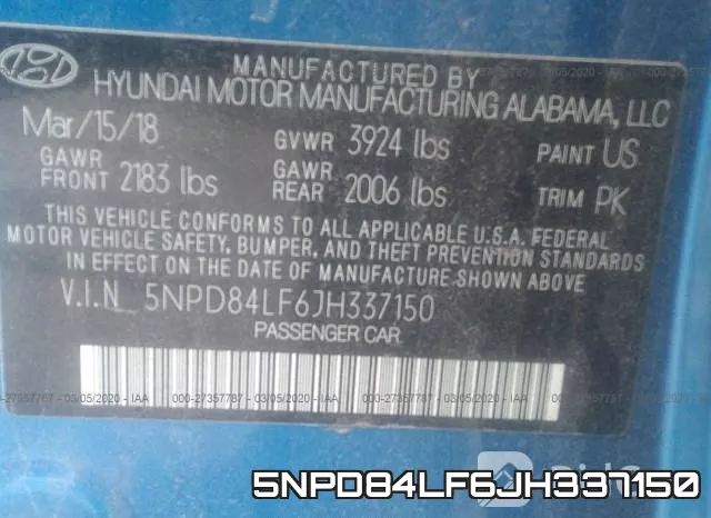 5NPD84LF6JH337150 фото 10