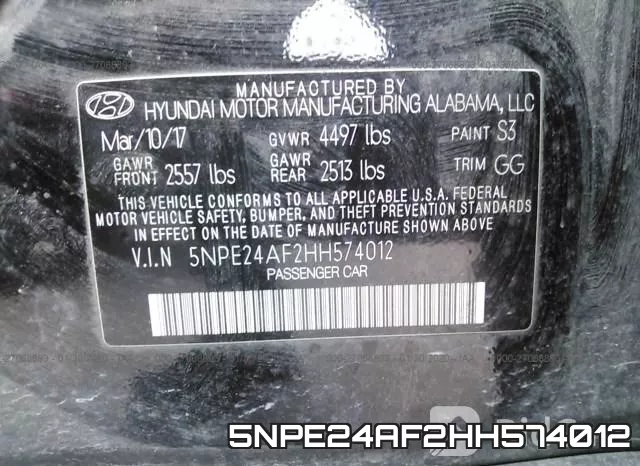5NPE24AF2HH574012 фото 10