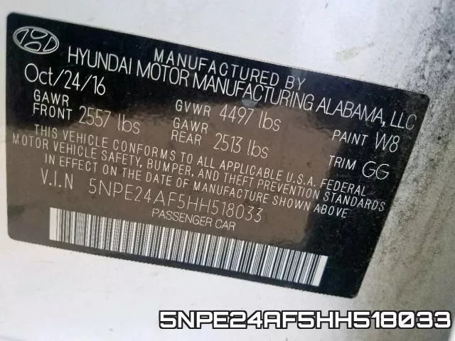 5NPE24AF5HH518033 фото 2