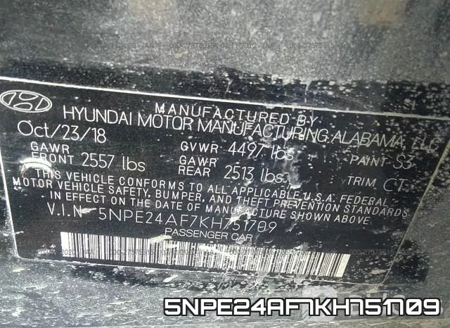 5NPE24AF7KH751709 фото 10