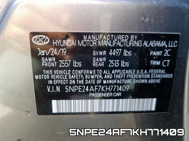 5NPE24AF7KH771409 фото 2