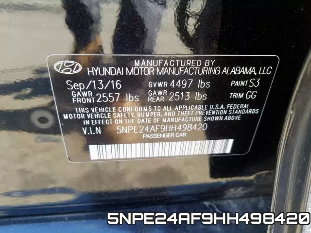 5NPE24AF9HH498420 фото 2