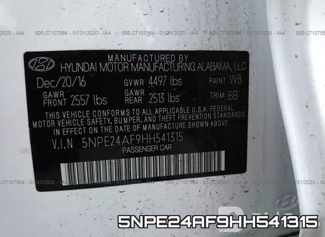 5NPE24AF9HH541315 фото 10