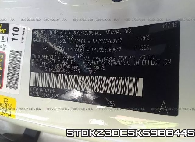 5TDKZ3DC5KS988445 фото 10