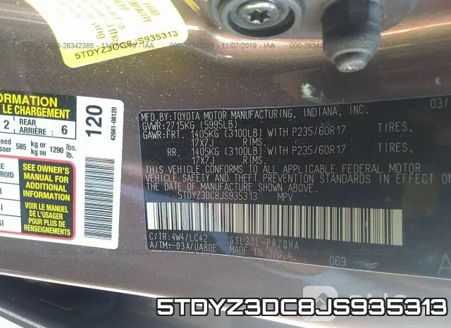 5TDYZ3DC8JS935313 фото 10
