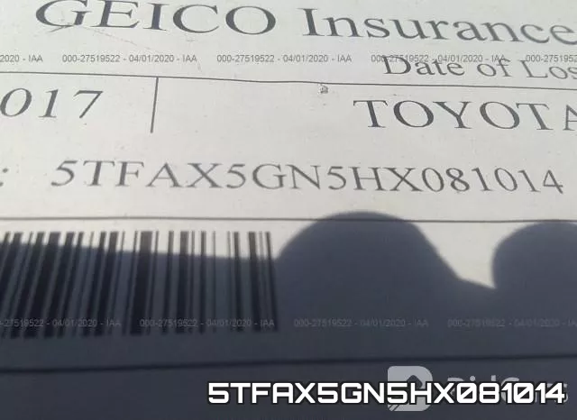 5TFAX5GN5HX081014 фото 10