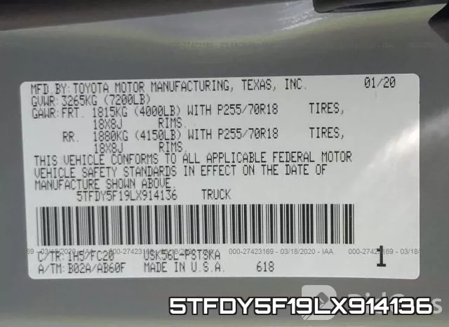 5TFDY5F19LX914136 фото 10