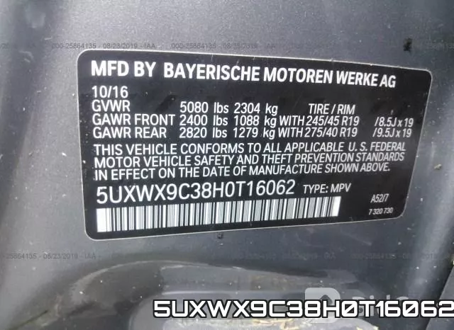 5UXWX9C38H0T16062 фото 10