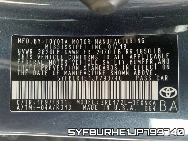 5YFBURHE1JP793740 фото 2