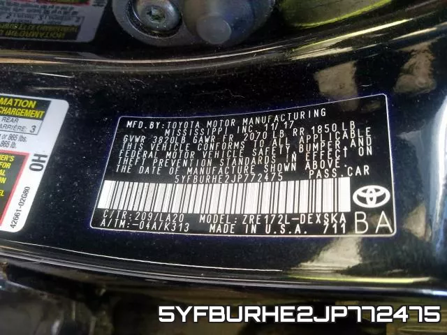 5YFBURHE2JP772475 фото 2