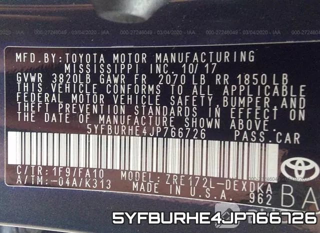 5YFBURHE4JP766726 фото 10