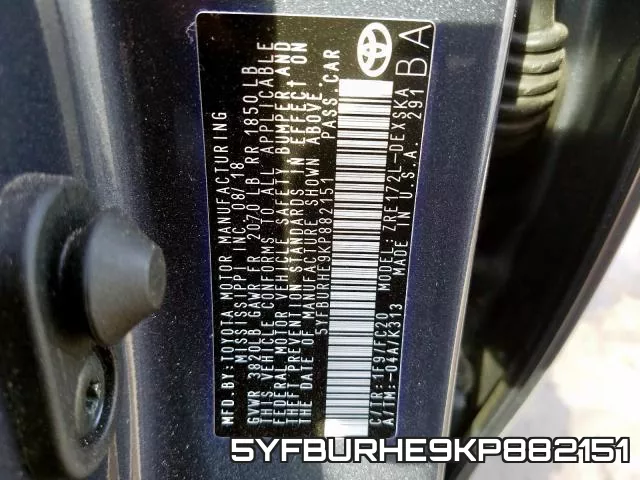 5YFBURHE9KP882151 фото 2