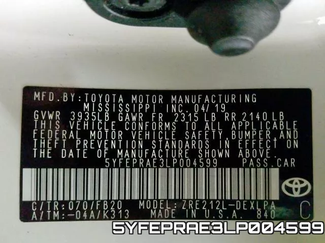 5YFEPRAE3LP004599 фото 2