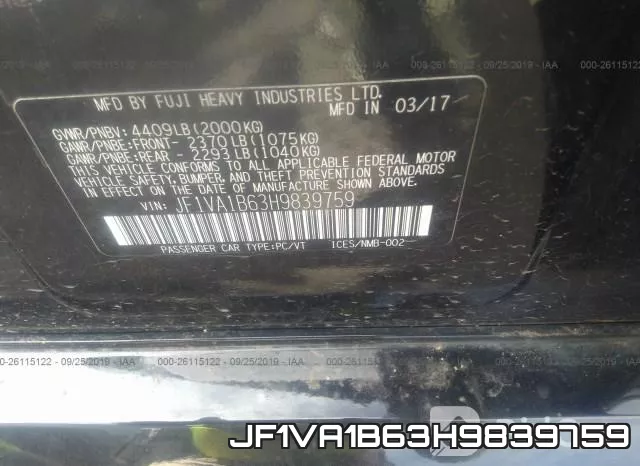 JF1VA1B63H9839759 фото 10