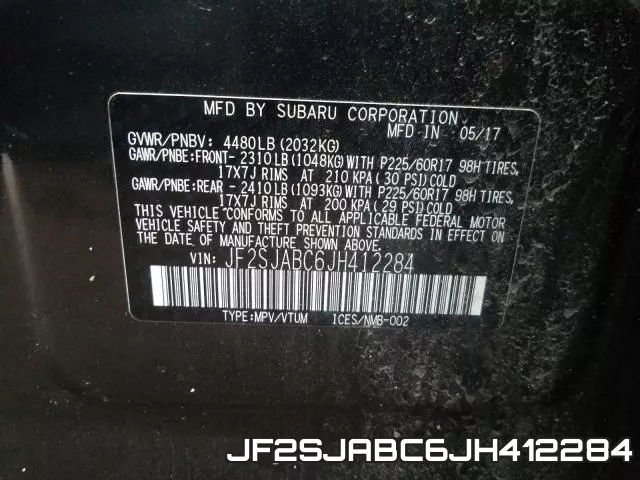 JF2SJABC6JH412284 фото 2