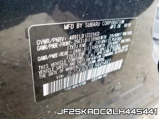 JF2SKADC0LH445441 фото 2